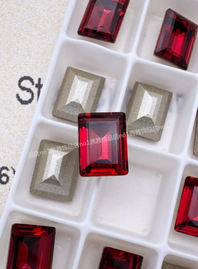 进口奥钻施家水晶4527小冰糖华子美甲钻276绯红斯嘉丽红指甲饰品