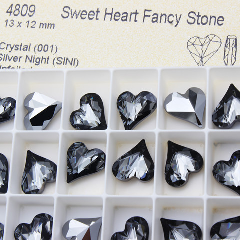 奥地利施家水晶钻石4809尖底歪桃心001SINI爱心款13*12MM美甲饰品