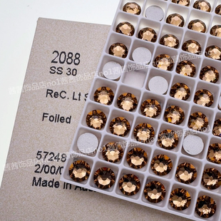 奥地利施家水晶2088平底圆形钻1402焕新浅烟黄美甲饰品粘贴华子钻