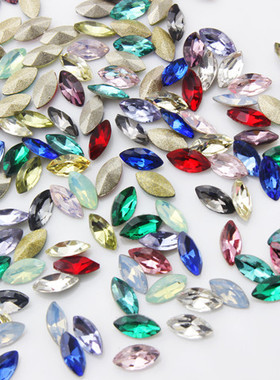 东洲水晶K9马眼宝石美甲配件水钻8*4MM指甲饰品穿戴甲DIY彩色钻