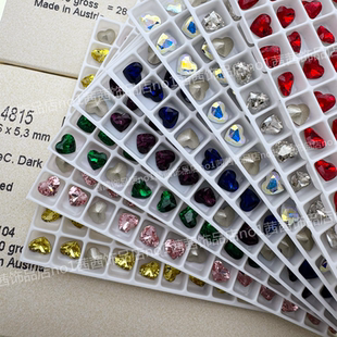 新款 施家水晶4815尖底爱心奥地利桃心美甲饰品DIY指甲粘钻华子钻