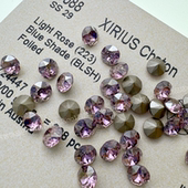 奥地利施家水晶1088尖底圆形钻223BLSH浅粉蓝魅 美甲堆钻球耳钉钻