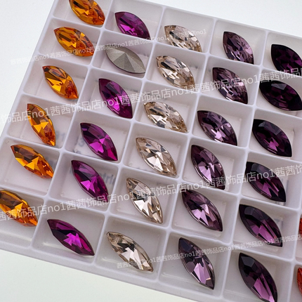 施家水晶华子钻4228尖底马眼饰品粘钻美甲堆钻奥地利异形钻15*7MM