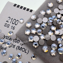 施家水晶2100五角星切面平底圆形钻001MOL月光白美甲饰品华子钻