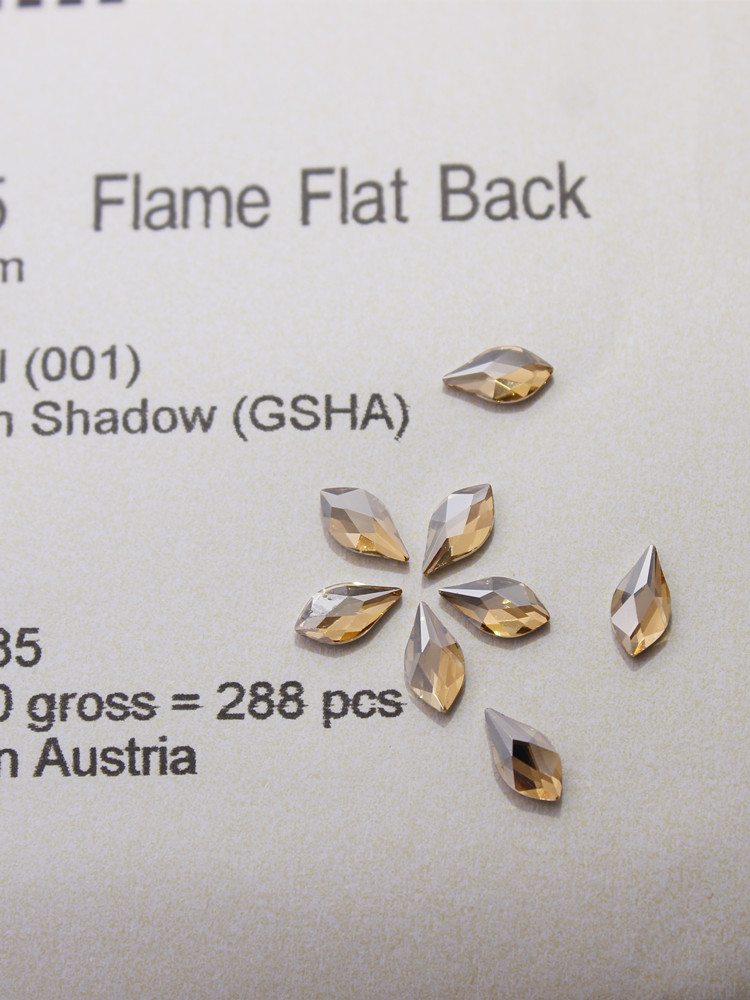 施家水晶2205花瓣平底钻美甲饰品