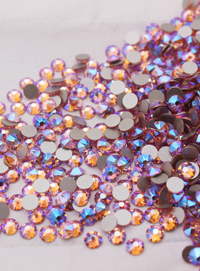 施家水钻平底圆形钻223SHIM闪烁浅粉美甲贴钻手工DIY镶钻指甲饰品