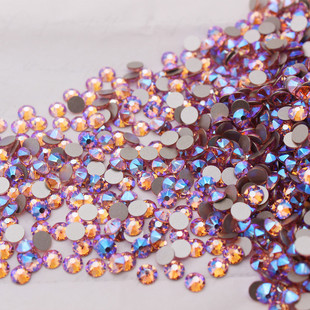 施家水钻平底圆形钻223SHIM闪烁浅粉美甲贴钻手工DIY镶钻指甲饰品