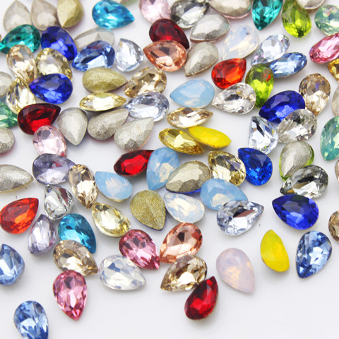 4*6水滴指甲饰品尖底水滴立体钻