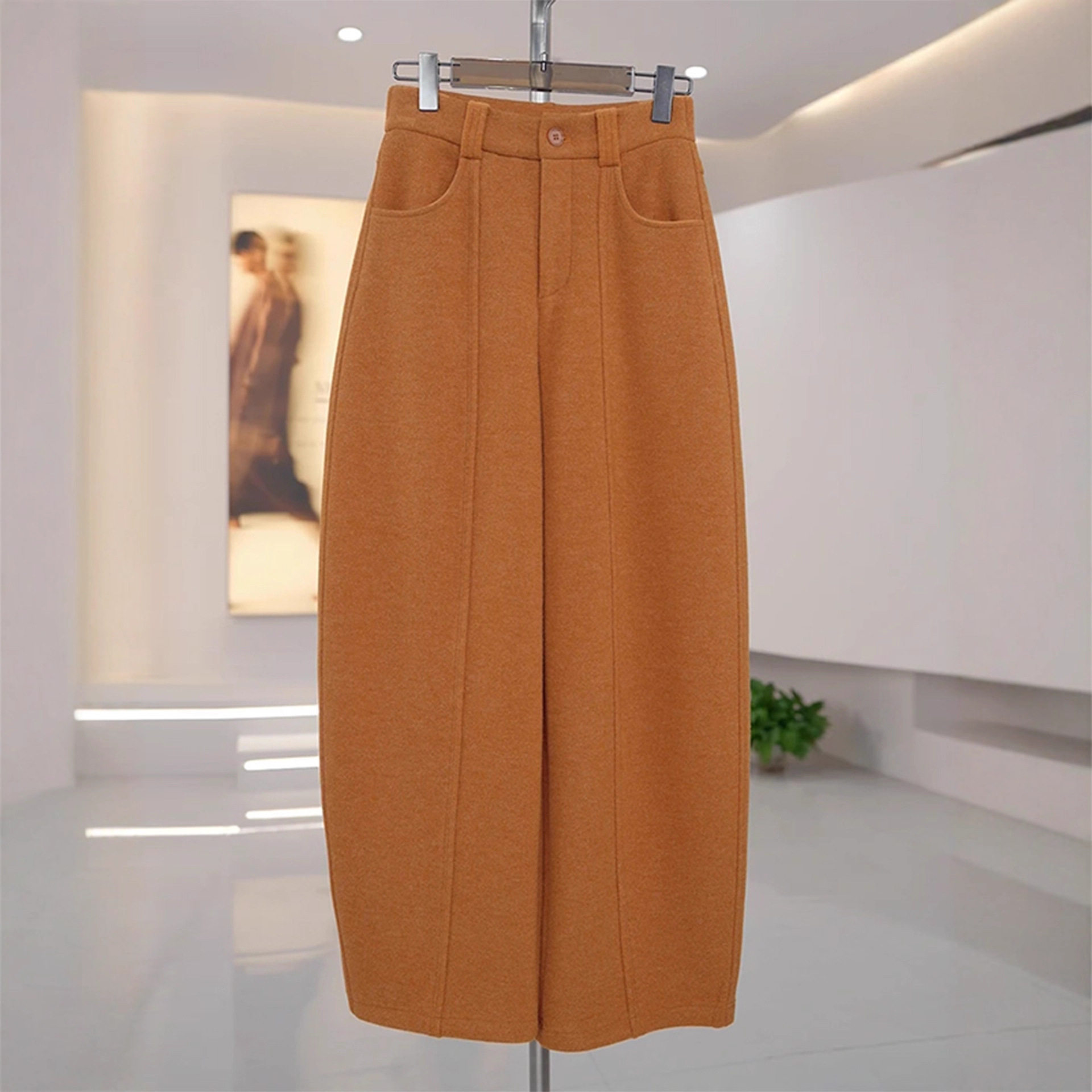 加绒百搭显白阔腿休闲裤女2025年冬季新款宽松版型日常舒适休闲裤