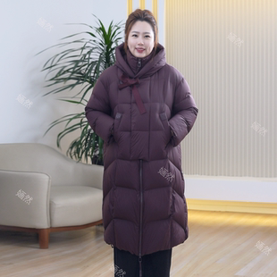 云朵泡芙鹅绒服极寒款蓬松保暖90白鹅绒磁吸扣大码冬季长款外套女