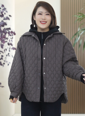 轻薄菱格羽绒服女大码显瘦90新国标白鸭绒简约茧型磁吸扣冬季外套