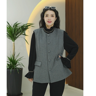 【叠穿神器】绵羊毛包扣马甲女秋季百搭显瘦保暖背心毛呢外套外搭