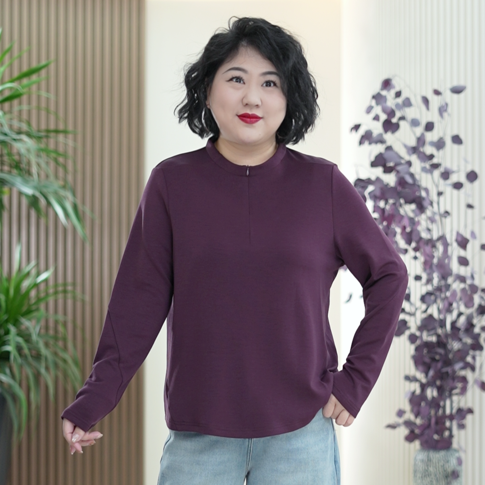 双面蛋白天！丝船领直角肩半拉链T恤高弹百搭大码秋冬季打底上衣