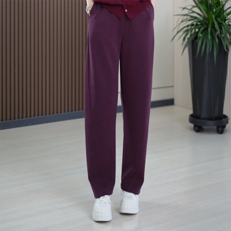 秋季镰刀裤软糯面膜空气层高弹力百搭大码宽松遮胯拖地休闲裤女潮