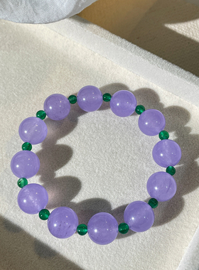 天然紫色玛瑙松紧手链