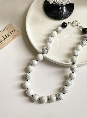 天然白松石项链小众设计