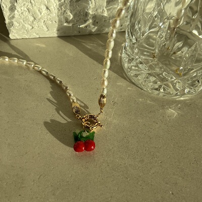 jennie同款天然珍珠樱桃项链