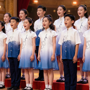 儿童合唱服演出服装朗诵演讲主持人中国风表演服中小学生大合唱服