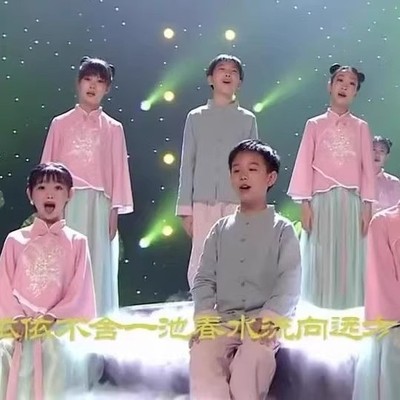 女童汉服演出服儿童中国风合唱服小池表演服古风中小学生大合唱团