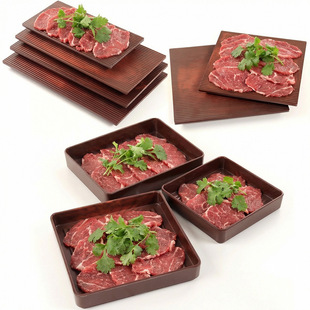 A8密胺高档火锅烤肉山野风雪花肥牛涮肉盘子羊肉专用盘火锅店摆盘