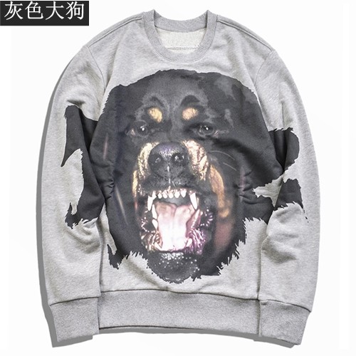 thumbnail for European and American Trendy Brand Rottweiler Dog Head Deer Shark Direct Print Unisex Sweatshirt Couple Outfit Plus Size Jacket
