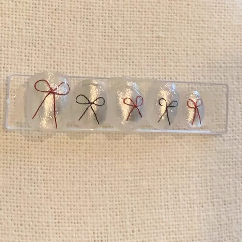 【手工掐丝蝴蝶结立体造型】假指甲贴片成品穿戴甲蝴蝶结高级美甲