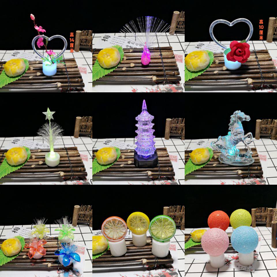 酒店餐厅意境菜品摆盘拼盘日料冷菜 刺身创意 盘饰装饰点缀七彩灯