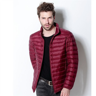 2025秋冬新款羽绒服男士轻薄款立领连帽短款修身外套加大码200斤