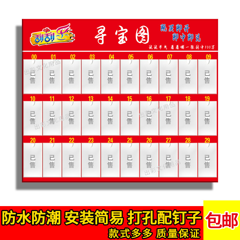 彩票店用品刮刮乐寻宝图顶呱刮寻宝图中奖展示栏亚克力板店内装饰