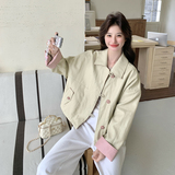 2026春新款撞色扣时尚百搭皮衣2627-P145-K240，女装皮衣，2C013