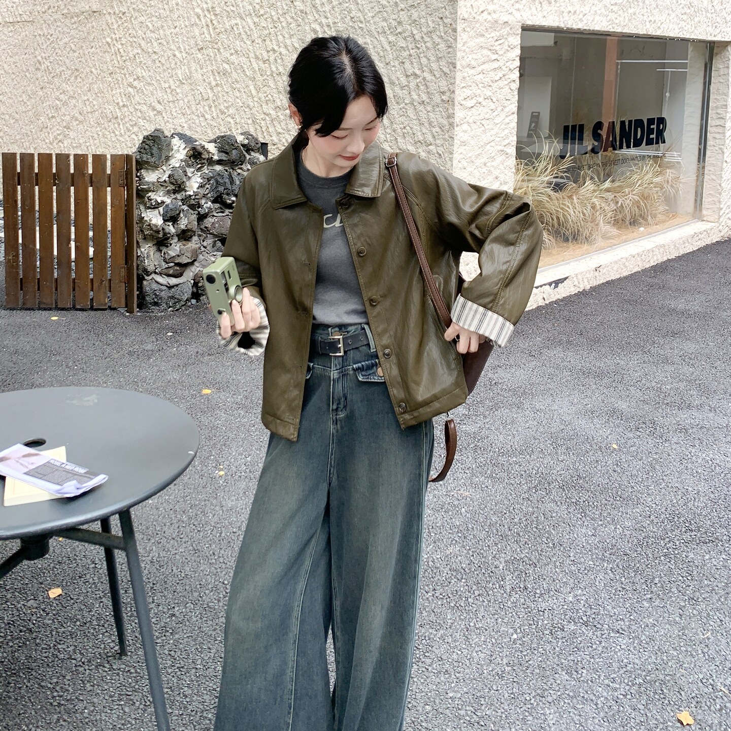 2025秋新款PU水洗皮13180-P145-K218,女装皮衣,2C013