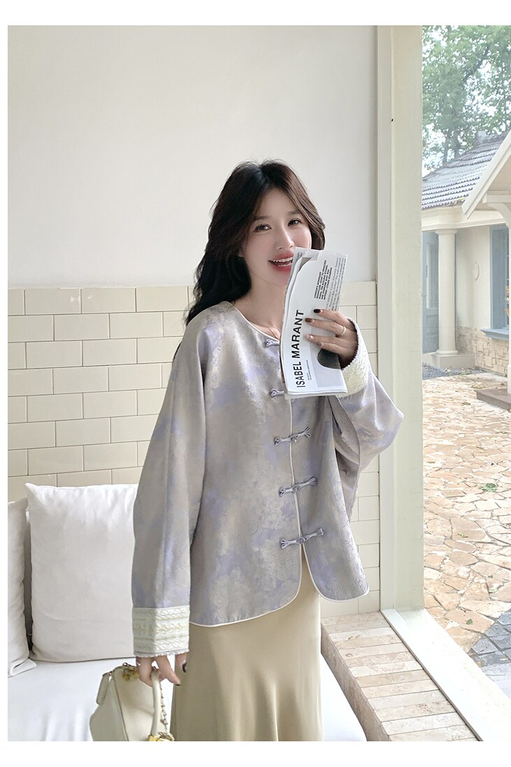 现货2026秋新款中式风碎花外套13187-P150-K225,女装套装/套裙,2C013