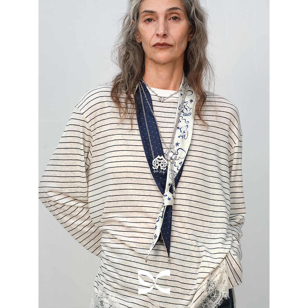 SQUARE CIRCLE 方圆桑蚕丝真丝牛仔蓝剪纸风涂鸦斜纹领带发带丝巾