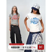 SQUARE T恤 显瘦短袖 CIRCLE 方圆设计感原创手绘涂鸦印花LOGO修身