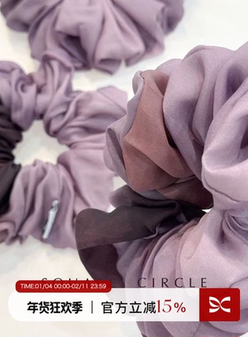 Square Circle 方圆艺术家联名渲染印花紫色发圈大肠圈头绳发饰