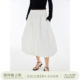 square circle方圆腰部褶皱设计半身裙收胯钉珠蓬蓬半裙A字伞裙