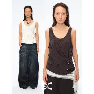 Square 方圆解构设计感双层银扣多种穿法氛围感吊带背心 Circle