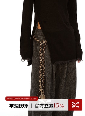 square circle方圆大地色系小众设计感手工编织麻花汉麻百搭腰带