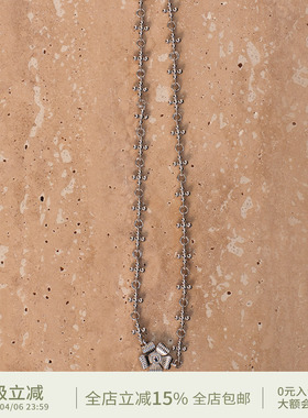 SQUARE CIRCLE方圆 原创小众设计立体花朵叠戴锁骨chocker短项链