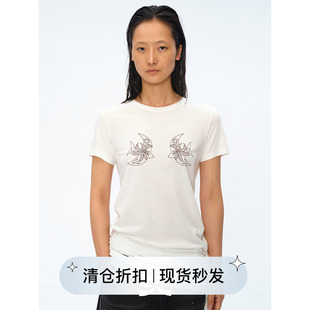 圆领T恤 长袖 square circle方圆原创图案刺绣莫代尔羊毛棉短袖