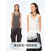 方圆重工蕾丝拼接中长款 Square Circle 叠穿内搭显瘦吊带背心上衣