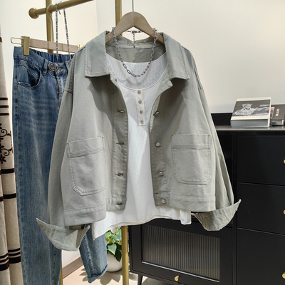 小个子纯棉短外套女2025春秋新款