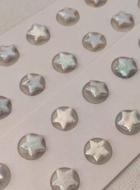 精挑精品 天然淡水蓝银白五角星近无瑕纯银珍珠耳钉耳针节日礼物