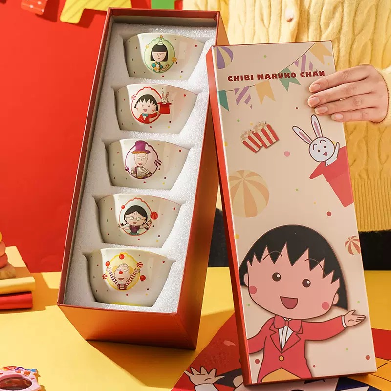 小丸子和同学餐具米饭碗套装