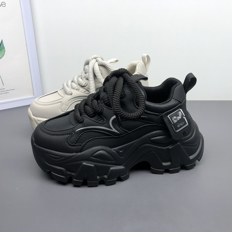 女鞋真皮老爹鞋厚底百搭休闲鞋