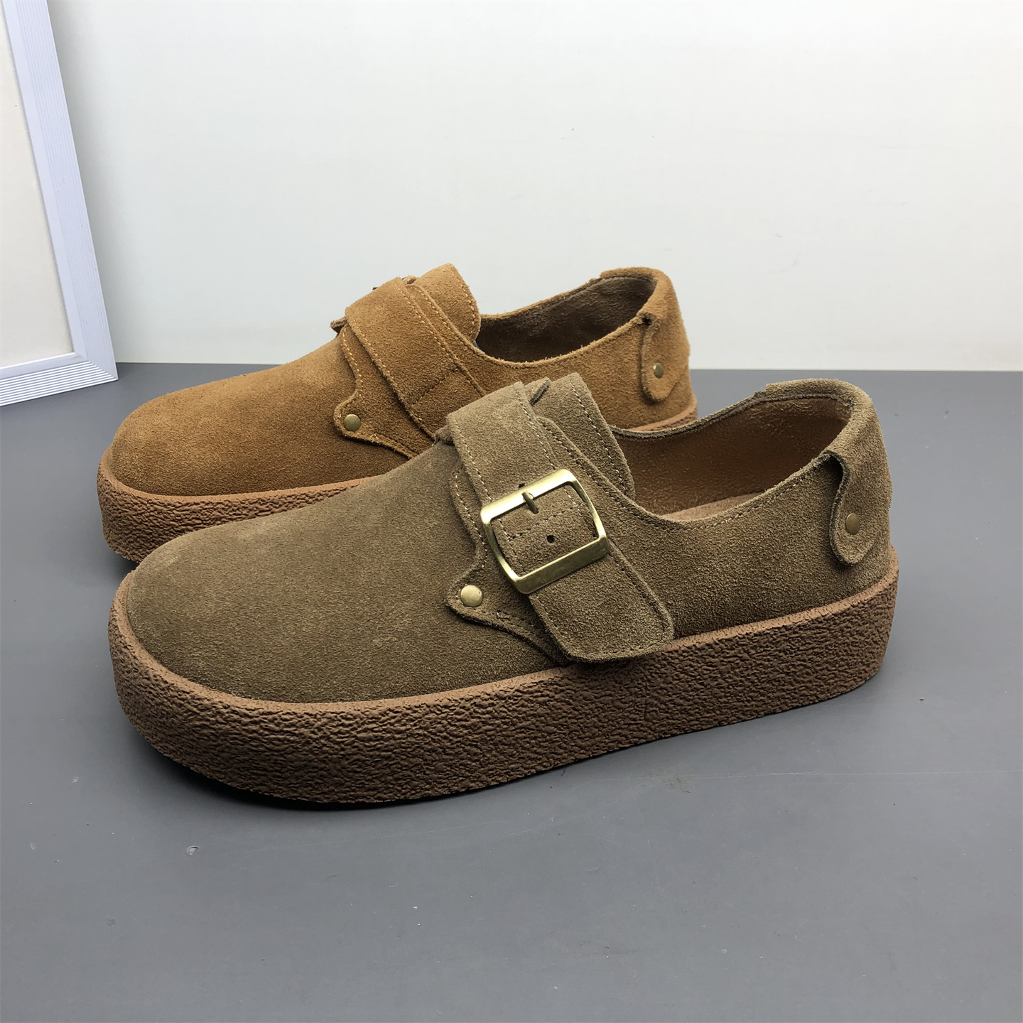 真皮博肯鞋春秋新款休闲鞋软底