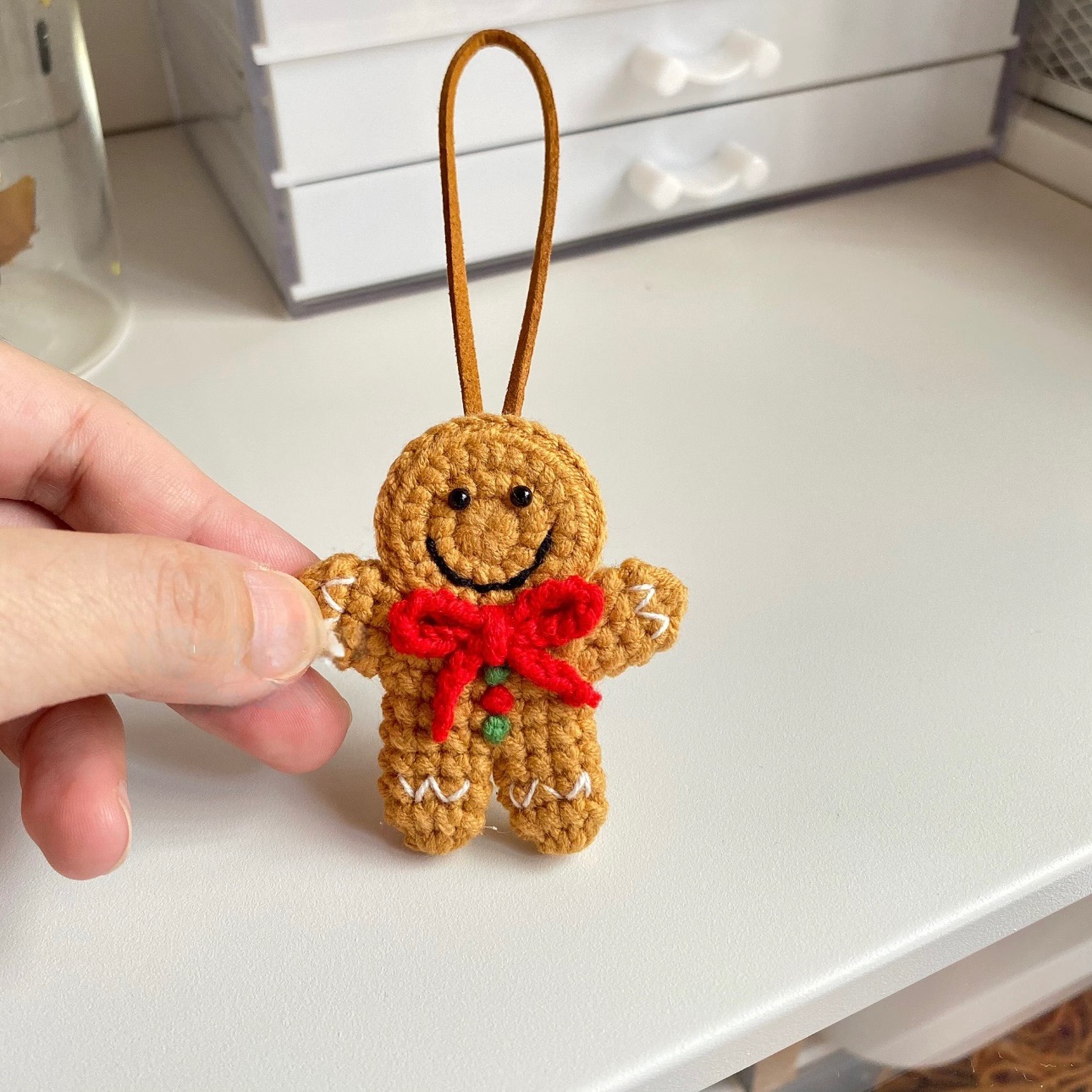 手工编织diy钩针毛线编织圣诞姜饼人玩偶挂件材料包节日氛围礼物