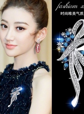 紫色鸢尾花胸针高档女胸花别针毛呢大衣设计感小众高级感轻奢气质