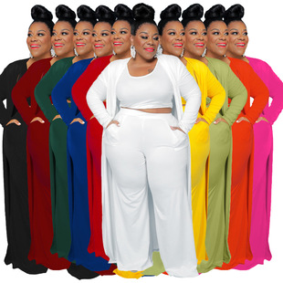 5XL Large Women's Home Robe Coat 3-Piece Set女长袍外套三件套