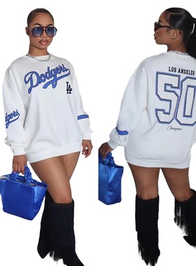 Women's letter printed casual long sleeved sweatshirt女卫衣